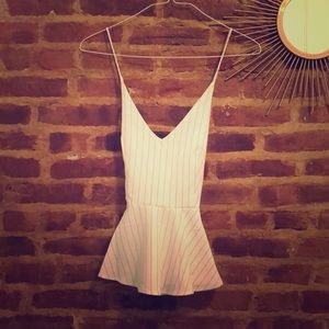 Striped peplum tank